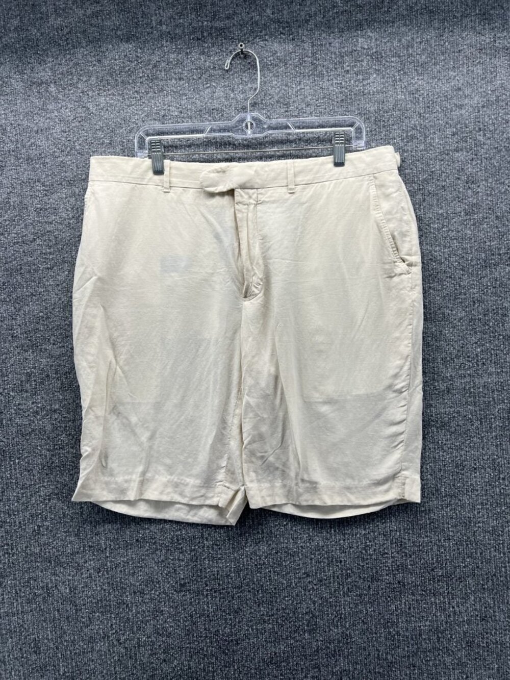 Polo Ralph Lauren Shorts Mens 36 Beige Chino Flat Front Cotton Casual Summer